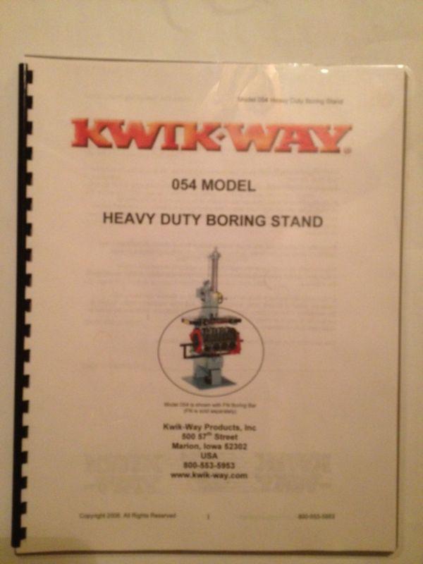 Kwik way model 054 heavy duty boring stand manual