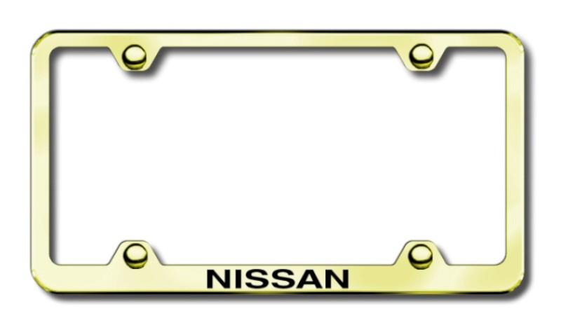 Nissan wide body laser etched license plate frame-gold made in usa genuine