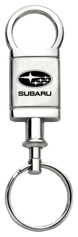 Subaru satin-chrome valet keychain / key fob engraved in usa genuine