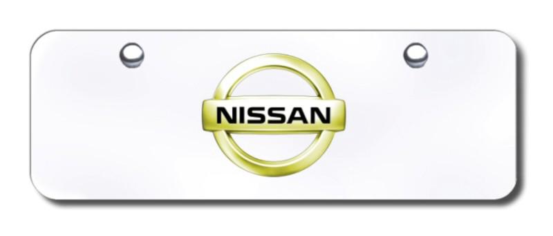 Nissan logo gld/chr mini-license plate made in usa genuine