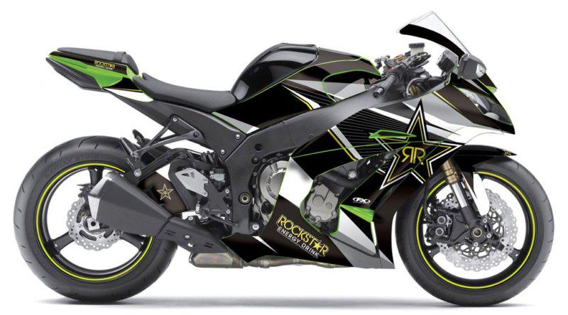 Factory effex rockstar outline complete graphic kit for kaw ninja 650r 2009-2011