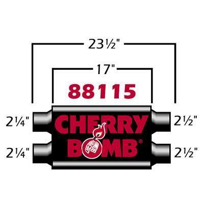 Cherry bomb muffler vortex dual 2.250" inlet/2.500" dual outlet steel black ea