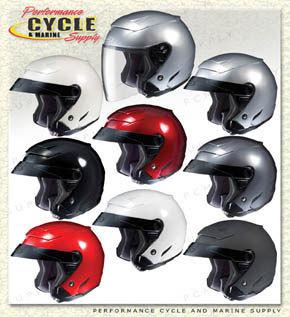 Hjc fs-3 open face motorcycle helmet black small
