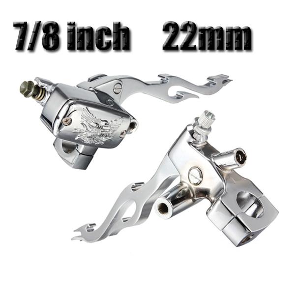 Universal chrome flame 7/8" 22mm motorcycle brake master cylinder clutch lever
