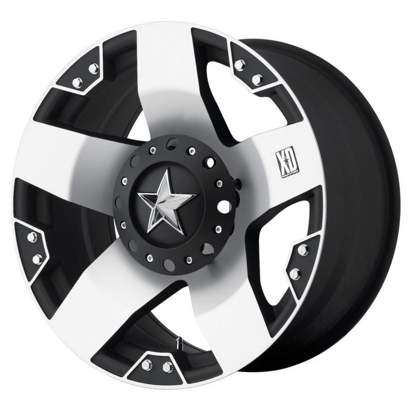 20x8.5 kmc xd rockstar xd775 5,6,8 lug 4 new machined wheels free caps lugs stem