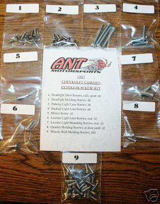 1967 chevrolet camaro exterior screw kit     61pcs.