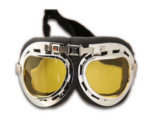Motorcycle aviator pilot cruiser atv gogglees eyewear dark brown lens scooter