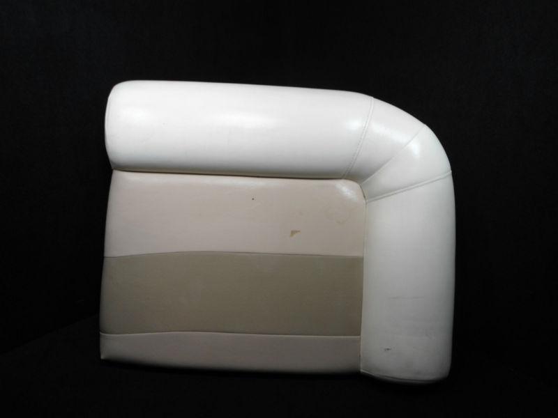 Pontoon engine cover right side white/beige furniture cushion (stock #ks-34)