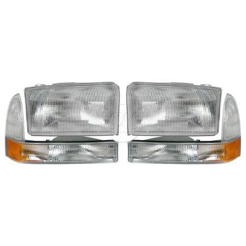 Ford super duty truck headlights & corner parking lights left & right set kit