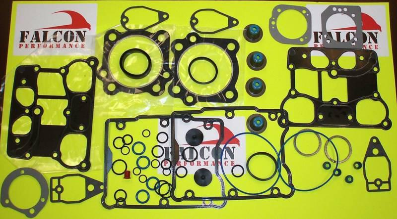 Harley twin cam 1450/1450cc top end/upper gasket kit/set w/silicone head 99-06