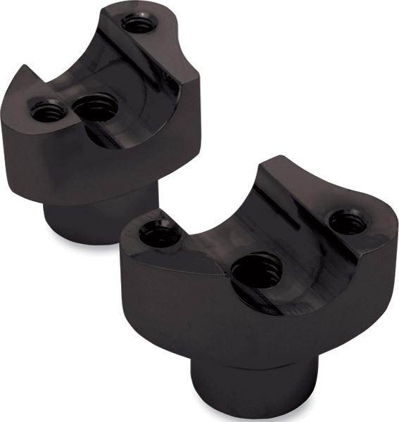 Black 1.7" straight handlebar risers for harley softail sportster dyna fl fx xl