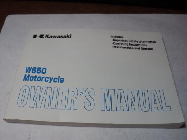 2000-2002 kawasaki ej650 ej 650 w650 owners manual nos oem  p/n 99987-1023-01