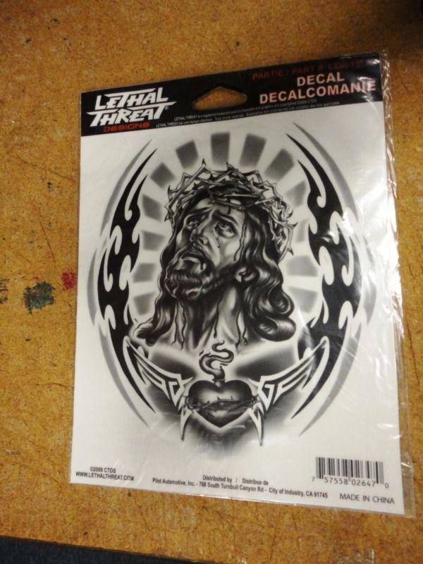 Lethal threat jesus decal sticker 6 x 8 free shipping 