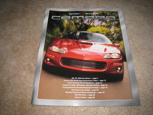 2001 chevrolet camaro z28 ss convertible sales brochure dealer literature