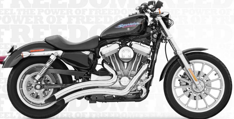 Freedom performance exhaust sharp curve radius chrome for harley xl 2004-2013