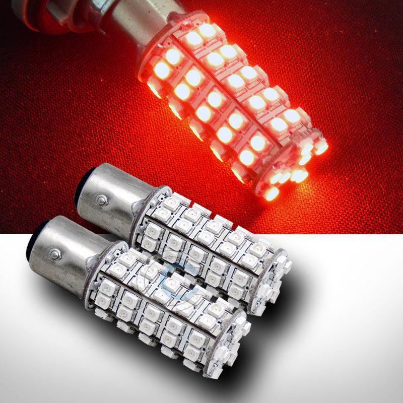 2x red 1157 bay15d 68 smd led front turn signal light bulbs 12v 2057 2357 2357a