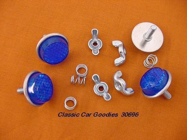 License plate bolts (4) reflector "blue" new!