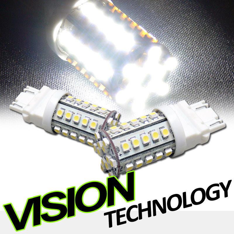 2pc white 3157 42x smd led front turn signal/parking light lamp bulbs 4156 4157