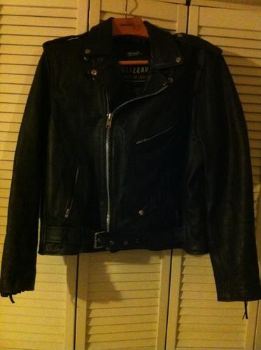 Men's vintage  blizzard heavy thinsulate thick leather motorcycle biker jacket l