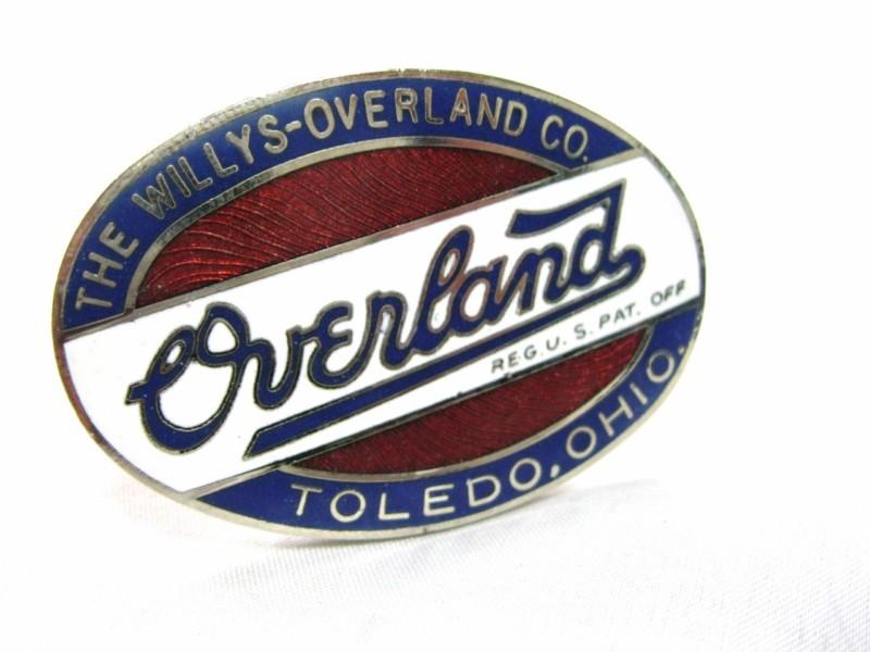 Small overland authentic oval  radiator emblem 1-3/4" diameter willys