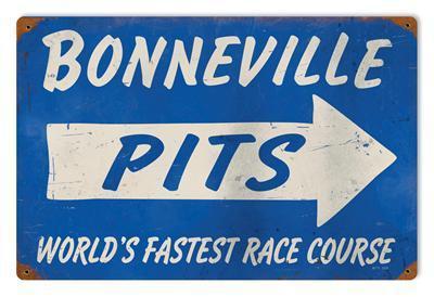 Sign vintage rectangular bonneville pits 20.0" width 5.0" height each