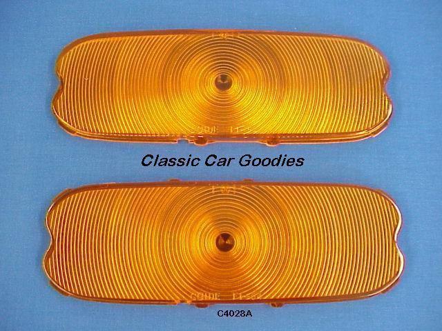 1954 chevy park light lens (2) amber. brand new! free shipping!