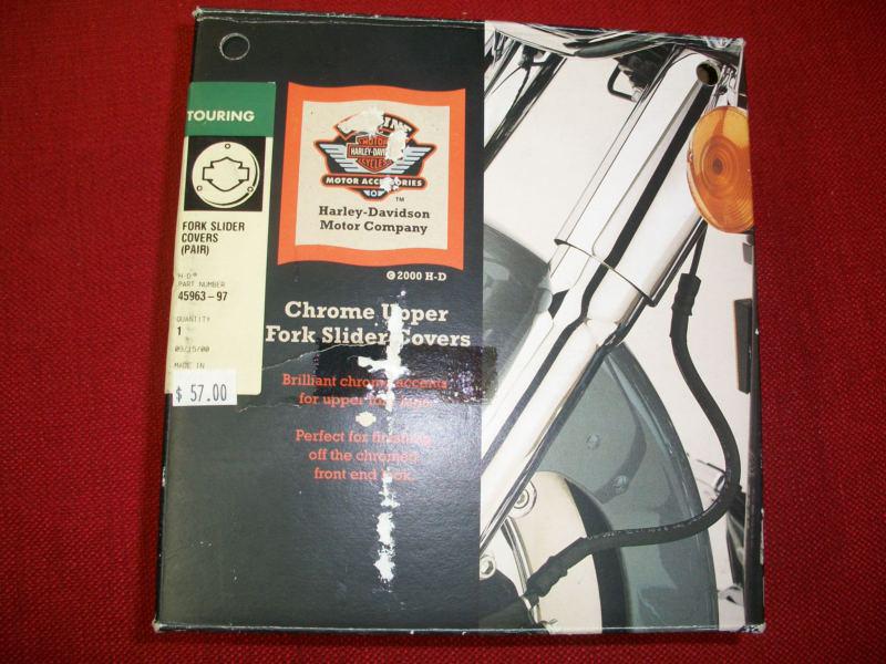 Harley davidson chrome upper fork slider covers  used in box 45963-97