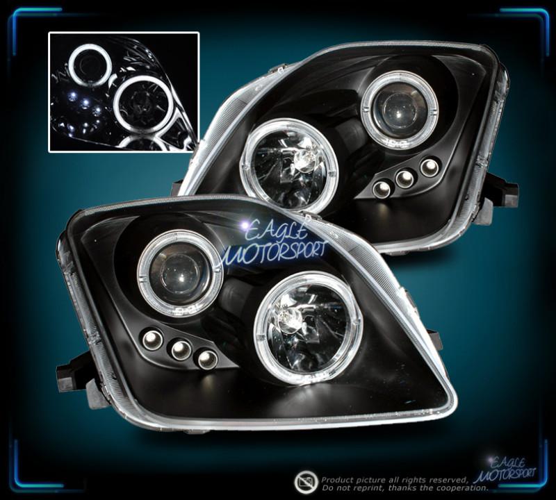 1997-2001 honda prelude dual twin ccfl halo projector black headlights lamps