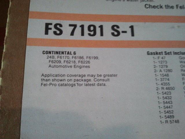 Fs7191 s-1 full gasket set by fel-pro