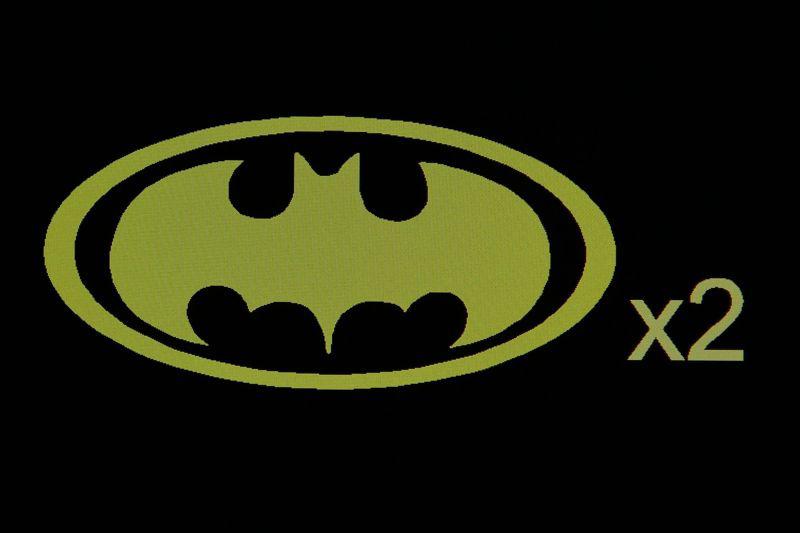 2x batman logo vinyl decal sticker yellow 5''x2.4''