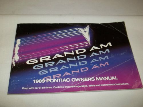 1989 pontiac grand am owner&#039;s manual. / good used condition  /  free s/h