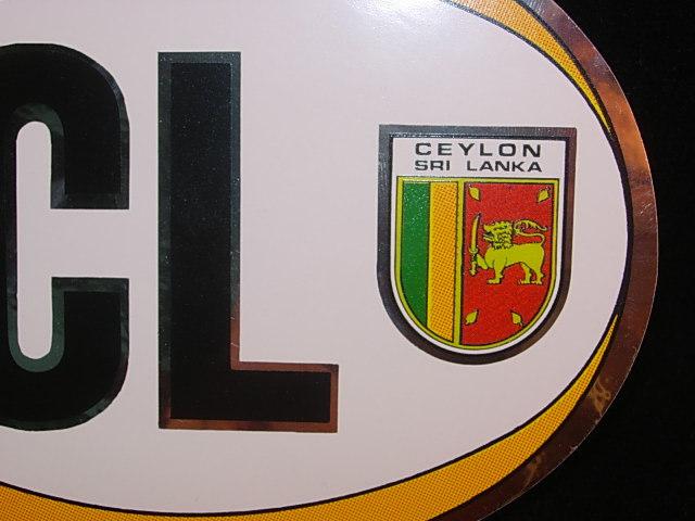 Cl ceylon sri lanka  sticker decal bumper/window car oval country flag code !