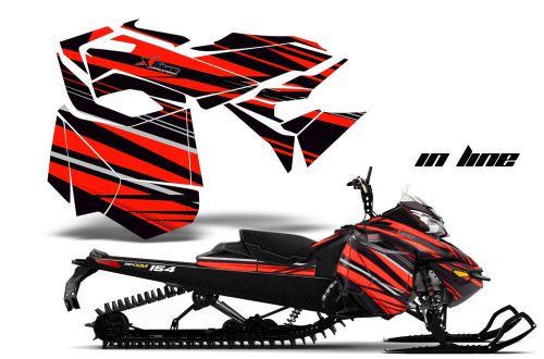 Ski doo rev xm graphic kit amr racing snowmobile sled wrap decal inline red 2013