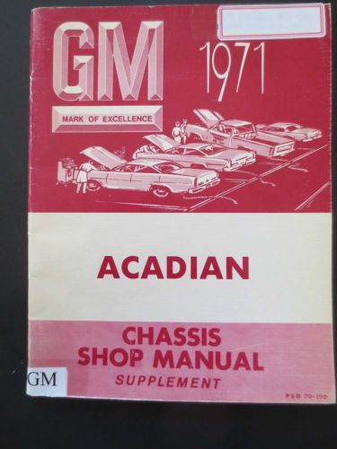 1971 gm acadian chassis shop manual supplement canada