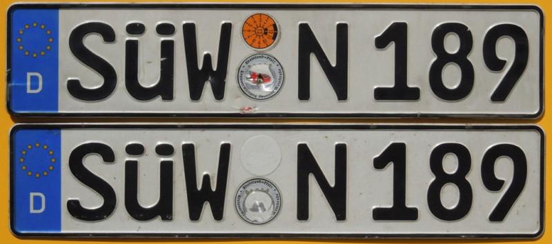 German euro license plate pair volkswagen mercedes audi mk5 vdub sec vr4 vr6 