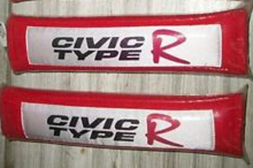 Red seat belt cover shoulder pads in 2 pcs-civic type r