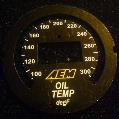 Aem oil temperature gauge face plate, black, 300 degrees