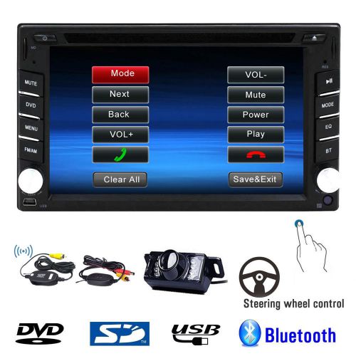 Hd 2 din touchscreen car stereo cd dvd player bluetooth radio rds in dash+camera