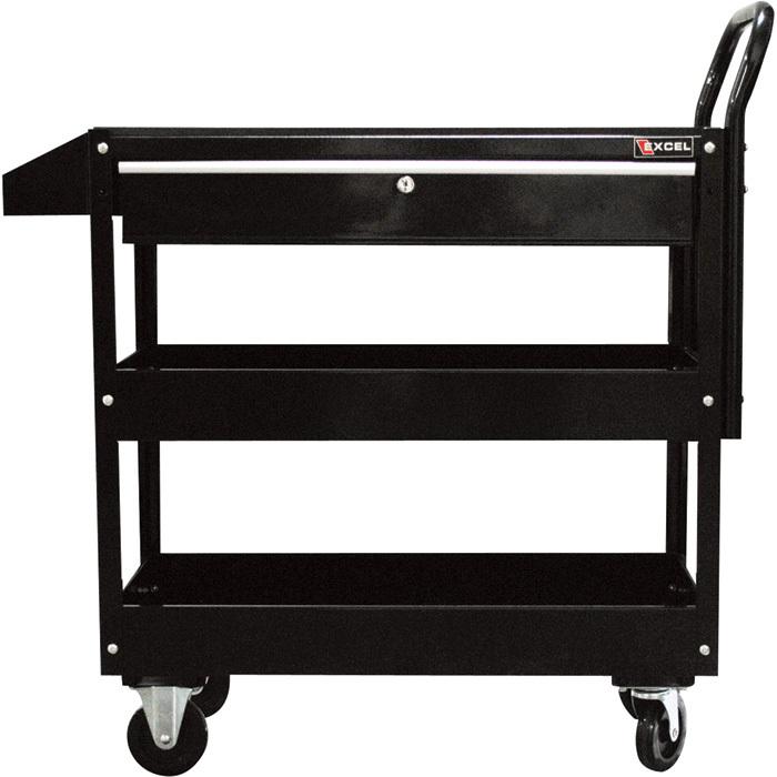 Excel rolling tool cart with locking drawer- 500-lb. capacity #tc301c-black