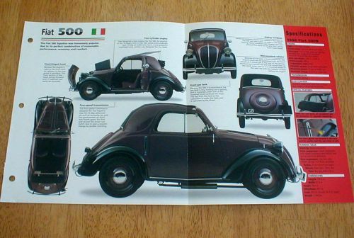 1946 fiat 500b coupe unique imp brochure