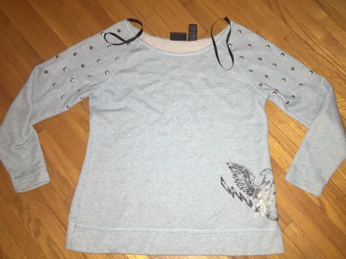 Women&#039;s harley davidson studded teal sweatshirt xl