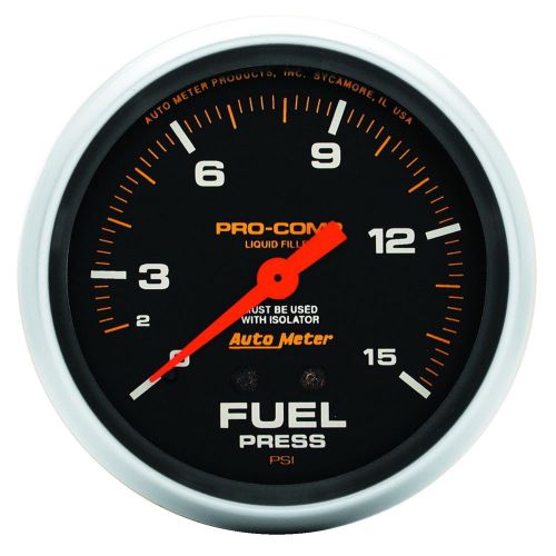 Auto meter 5413 pro-comp; liquid-filled mechanical fuel pressure gauge