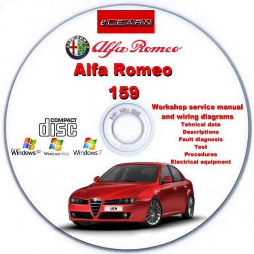 Alfa romeo 159 elearn – multilingual factory repair manual cd