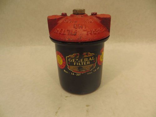 Vintage red &amp; black general oil filter canister model 1a-25a rat rod rat truck