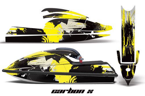 Amr racing jet ski wrap for kawasaki 750 sx graphics kit all years carbon x yllw