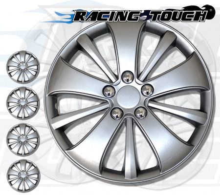 Metallic silver 4pcs set #615 14&#034; inches hubcaps hub cap wheel cover rim skin