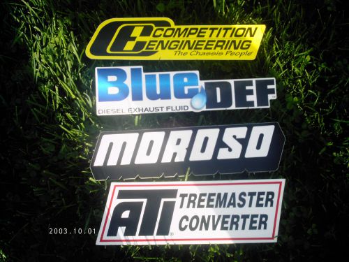 One each moroso,competition engineering ,blue def,  ati converter decal sticker