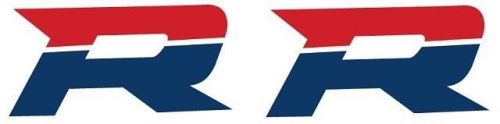 Trx250r atv/atc decal - red and blue &#034;r&#034; (set of two)