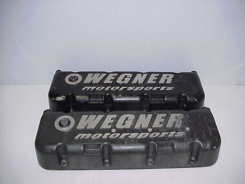 Chevy sb 2.2 aluminum valve covers with oilers from a nascar engine shop arca