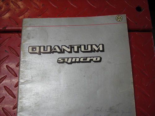 Vw quantum syncro  theory,exploded views, manual factory issued free shipping
